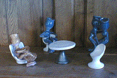 francis dumelié, poterie du fil de l'eau poterie anthropomorphe,, gudule, soliflore personnage